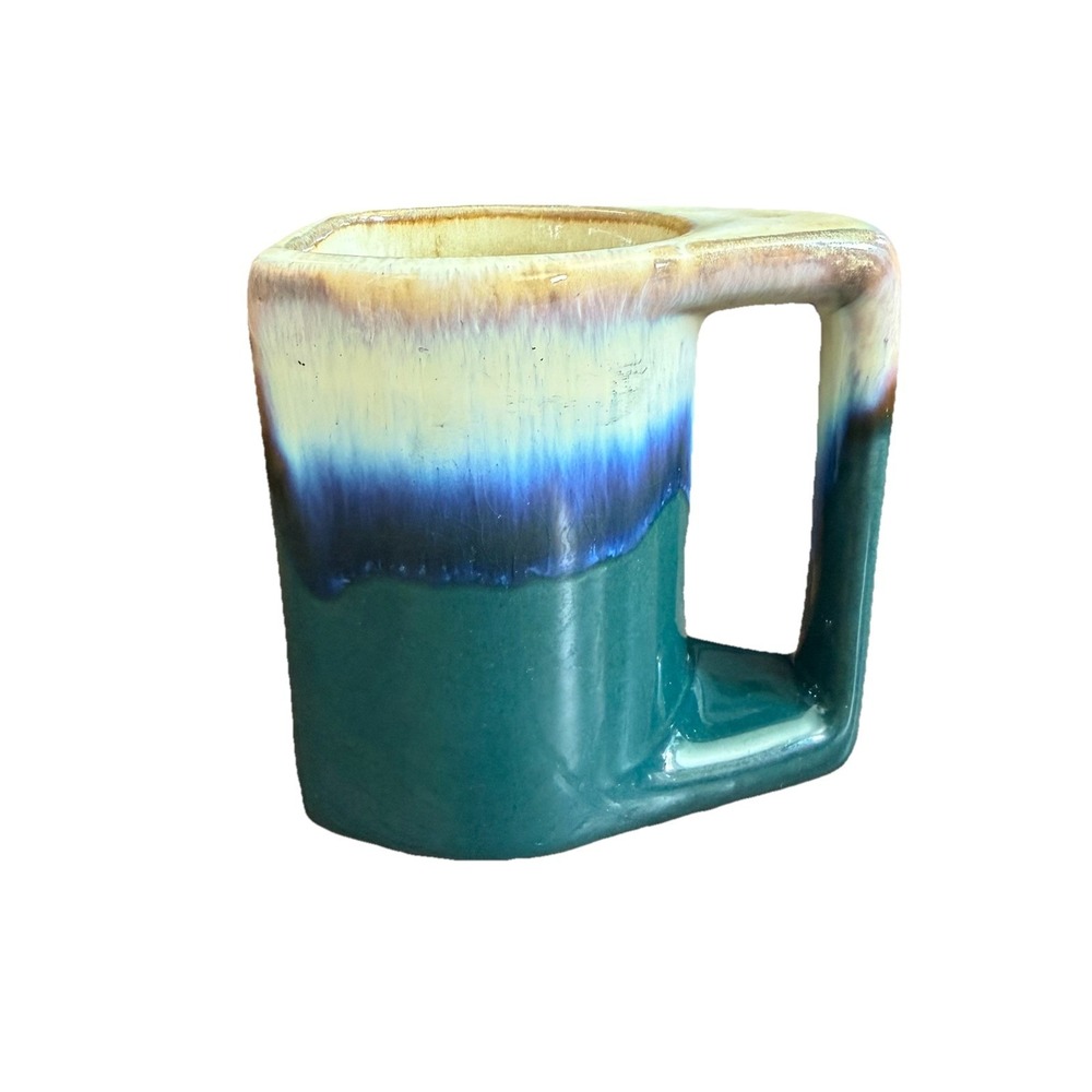 Rodolfo Padilla Hand painted Drip Glaze Multicolor Coffee Mug vintage stoneware